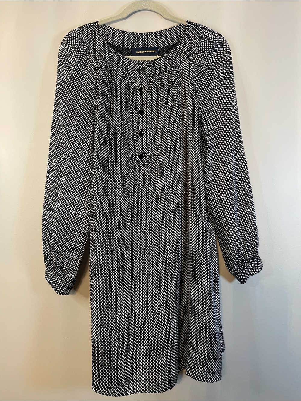 Vanessa Seward Black and White Mini Shift Dress